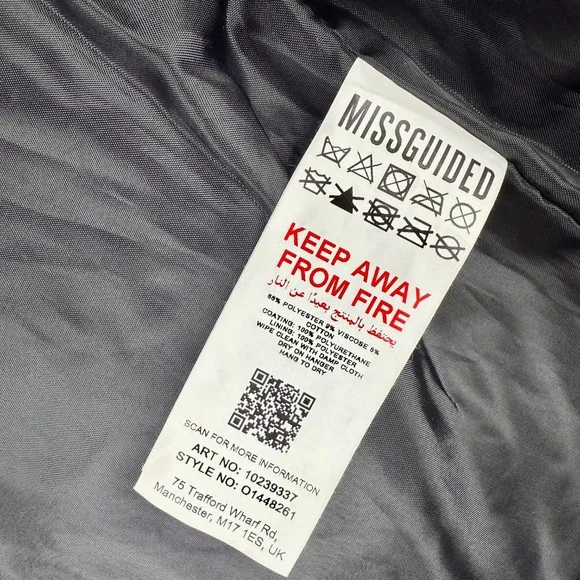 Missguided faux leather NWOT Size 4, black motorcyclist jacket, sleek jacket‎ - Picture 11 of 16